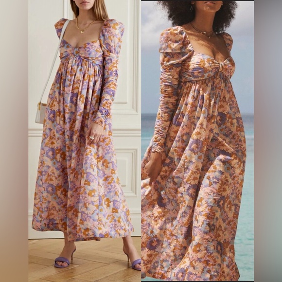 Zimmermann Dresses & Skirts - NWT Zimmerman Violet Twist Front Cotton-Voile Empire Waist Dress,size 1/size 6US